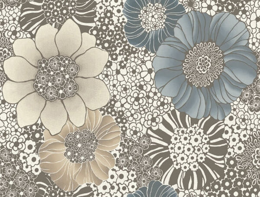 Anemones Brown Peel & Stick Wallpaper