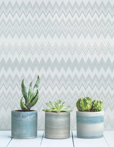 Zig Zag White Peel & Stick Wallpaper