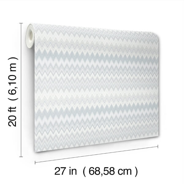 Zig Zag White Peel & Stick Wallpaper