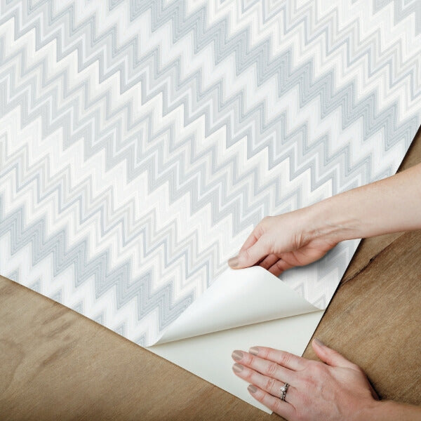 Zig Zag White Peel & Stick Wallpaper