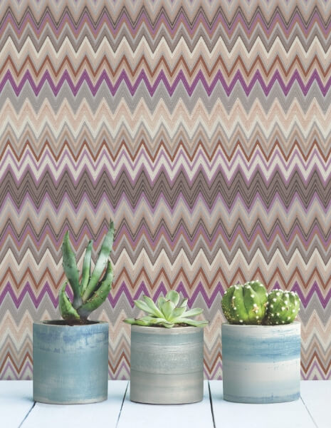 Zig Zag Purple Peel & Stick Wallpaper