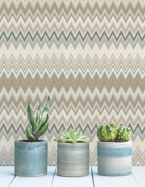 Zig Zag Green Peel & Stick Wallpaper