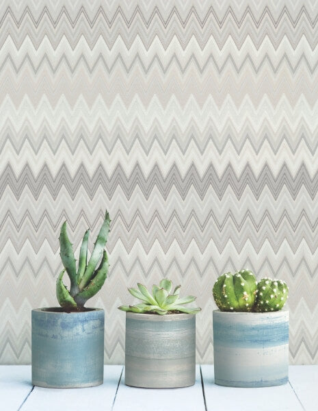 Zig Zag Beige Peel & Stick Wallpaper
