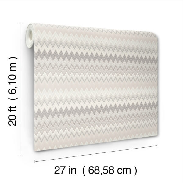 Zig Zag Beige Peel & Stick Wallpaper