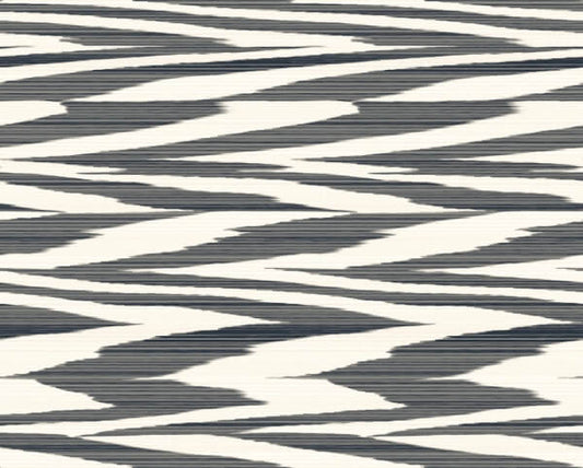 Flamed Zig Zag Black Peel & Stick Wallpaper