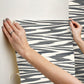 Flamed Zig Zag Black Peel & Stick Wallpaper
