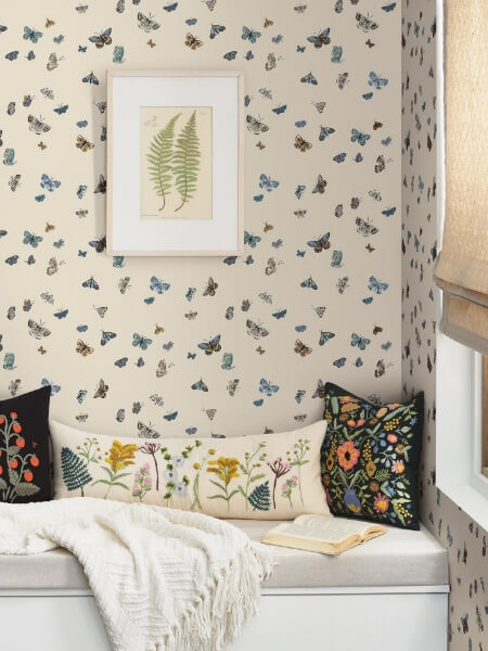 Butterfly House Linen Peel & Stick Wallpaper