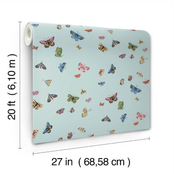 Butterfly House Light Blue Peel & Stick Wallpaper