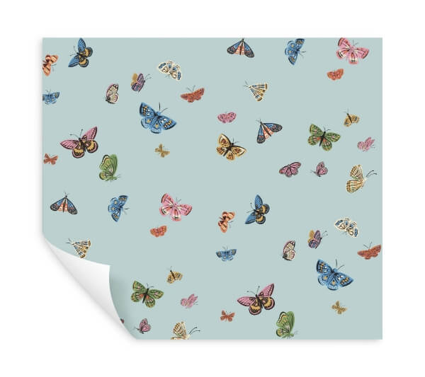 Butterfly House Light Blue Peel & Stick Wallpaper