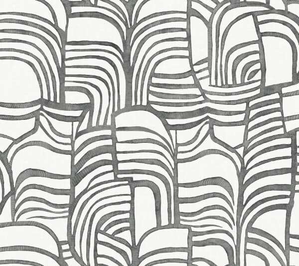 Featherwork Black & White Premium Peel + Stick Wallpaper
