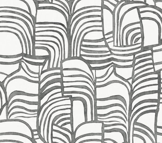 Featherwork Black & White Premium Peel + Stick Wallpaper