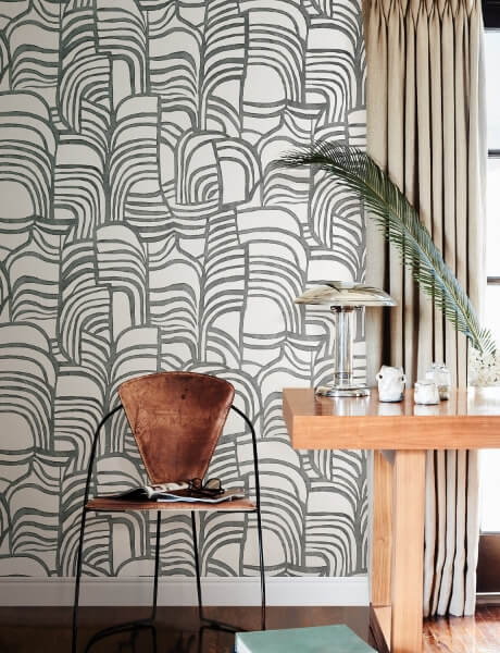 Featherwork Black & White Premium Peel + Stick Wallpaper