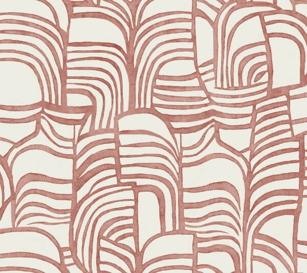 Featherwork Red Premium Peel + Stick Wallpaper