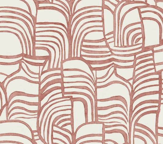 Featherwork Red Premium Peel + Stick Wallpaper