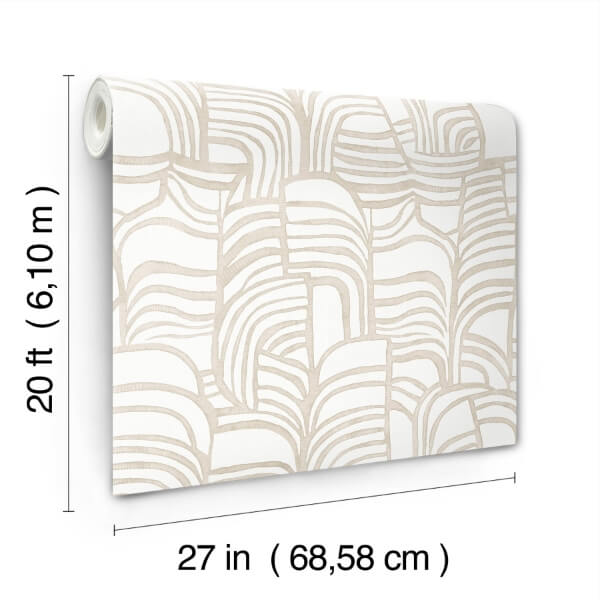 Featherwork Linen Premium Peel + Stick Wallpaper