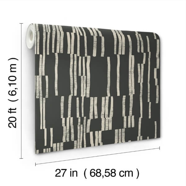 Koso Black & Taupe Premium Peel + Stick Wallpaper