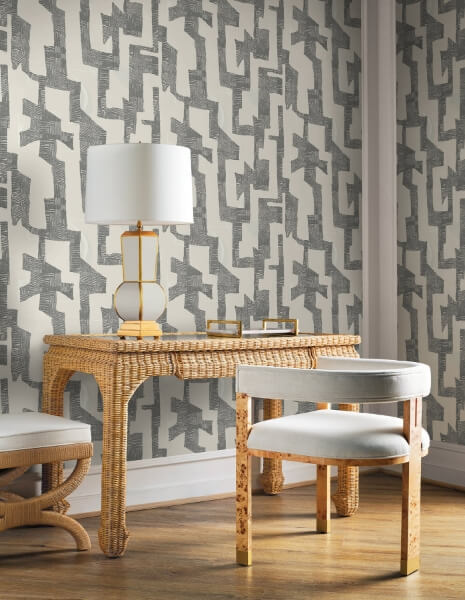 Tribe Black & Taupe Premium Peel + Stick Wallpaper