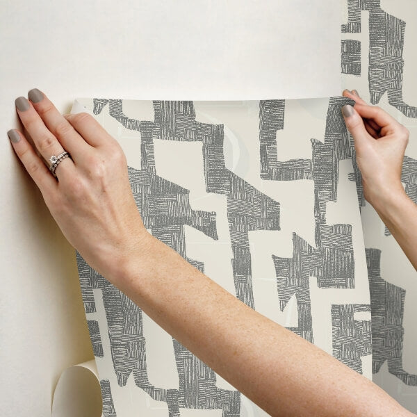Tribe Black & Taupe Premium Peel + Stick Wallpaper