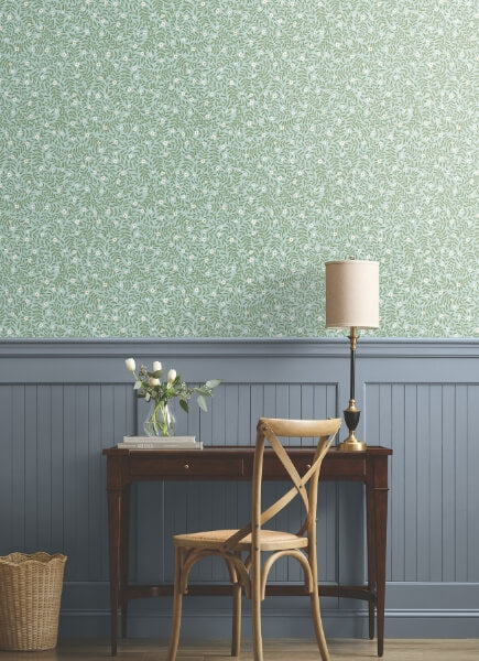 Elodie Light Blue Petite Floral Premium Peel + Stick Wallpaper