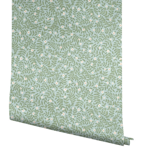 Elodie Light Blue Petite Floral Premium Peel + Stick Wallpaper