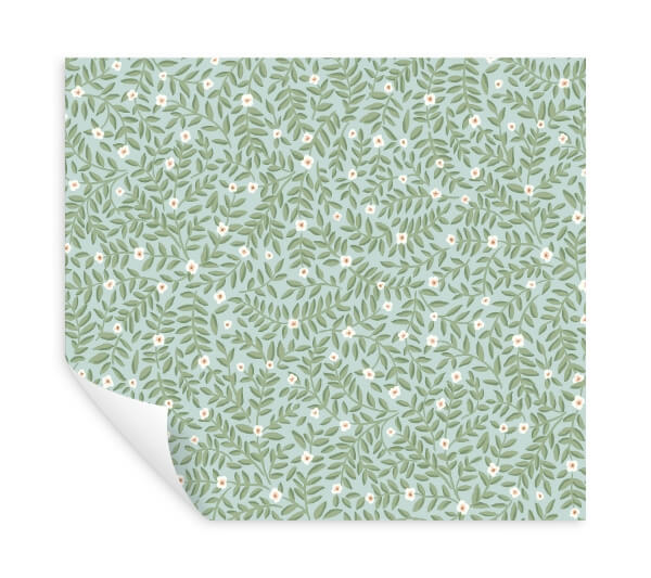 Elodie Light Blue Petite Floral Premium Peel + Stick Wallpaper