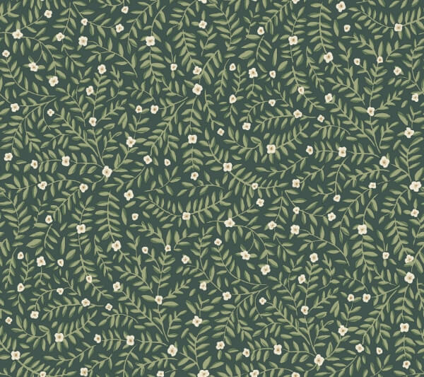 Elodie Evergreen Petite Floral Premium Peel + Stick Wallpaper