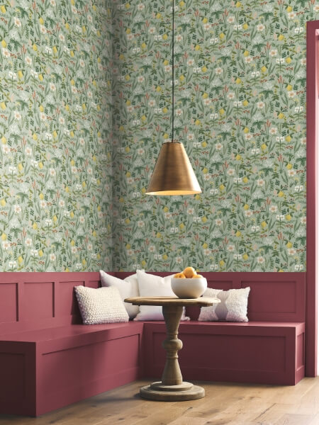 Herb Garden Sage Botanical Premium Peel + Stick Wallpaper