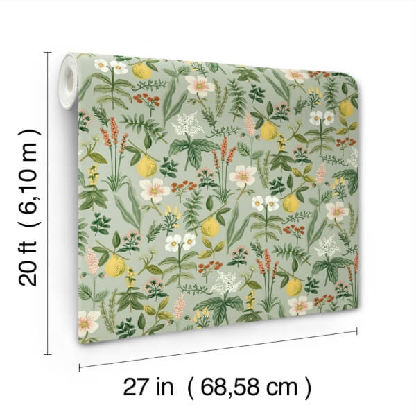 Herb Garden Sage Botanical Premium Peel + Stick Wallpaper