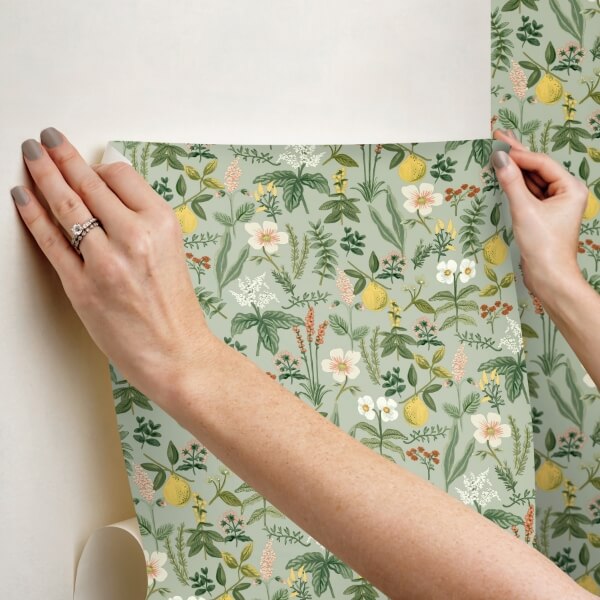 Herb Garden Sage Botanical Premium Peel + Stick Wallpaper