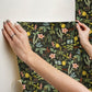 Herb Garden Black Botanical Premium Peel + Stick Wallpaper