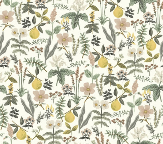 Herb Garden Cream Botanical Premium Peel + Stick Wallpaper