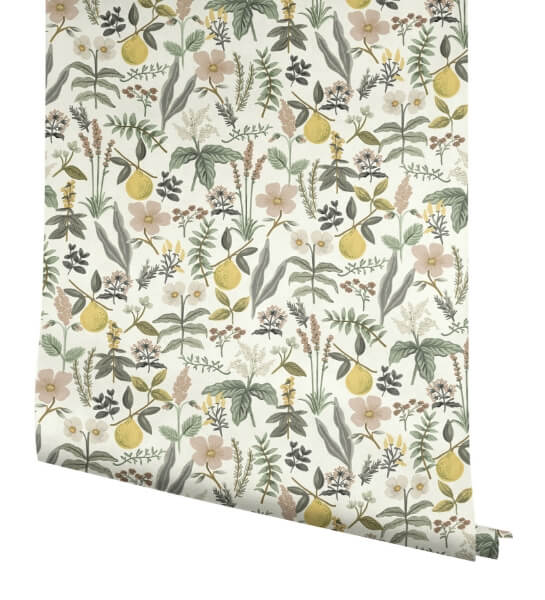 Herb Garden Cream Botanical Premium Peel + Stick Wallpaper