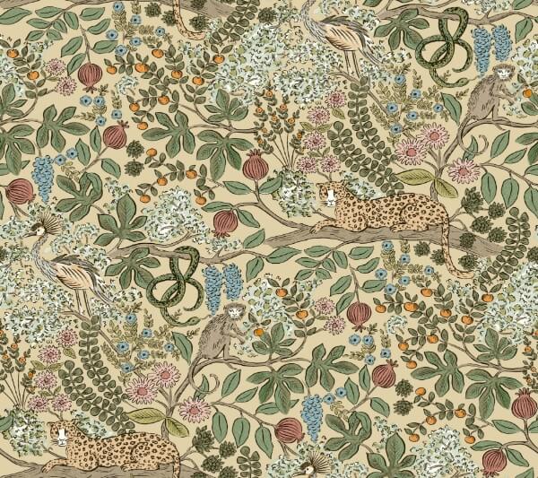 Safari Beige Jungle Toile Premium Peel + Stick Wallpaper