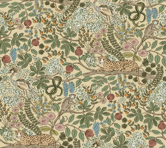 Safari Beige Jungle Toile Premium Peel + Stick Wallpaper