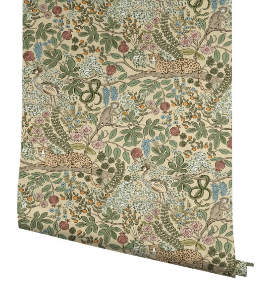 Safari Beige Jungle Toile Premium Peel + Stick Wallpaper