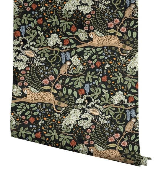 Safari Black Jungle Toile Premium Peel + Stick Wallpaper