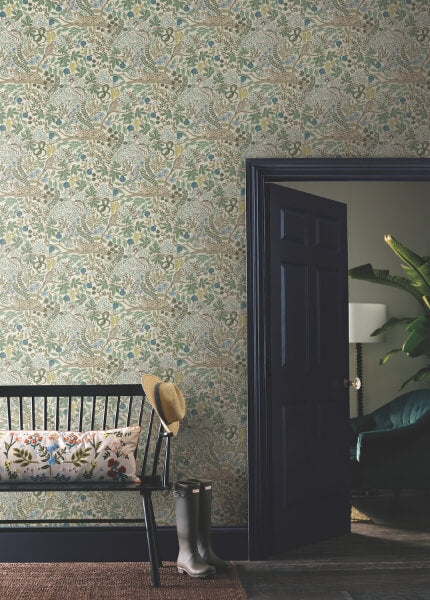 Safari Cream Jungle Toile Premium Peel + Stick Wallpaper
