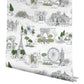 Travel Sketches Blue Globetrotter Premium Peel + Stick Wallpaper