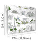 Travel Sketches Blue Globetrotter Premium Peel + Stick Wallpaper