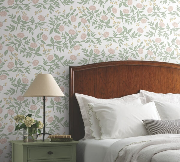 Peonies Blush Floral Premium Peel + Stick Wallpaper