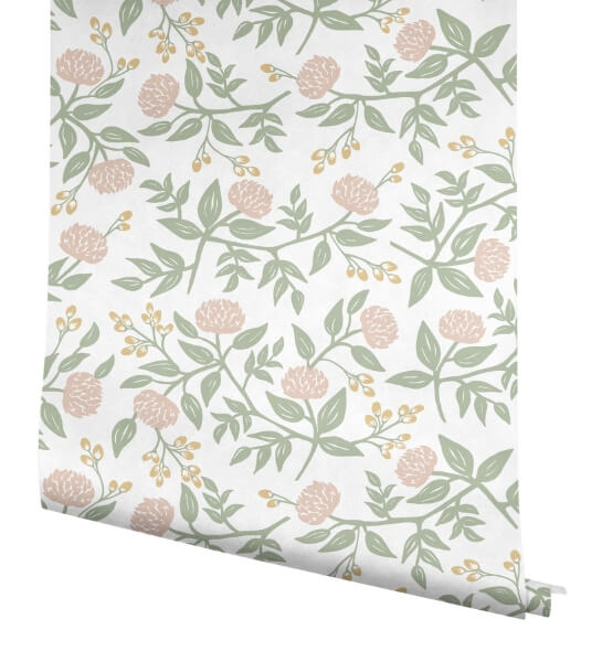 Peonies Blush Floral Premium Peel + Stick Wallpaper