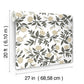 Peonies Gold Floral Premium Peel + Stick Wallpaper