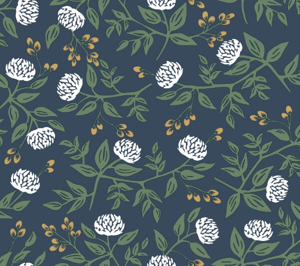 Peonies Navy Floral Premium Peel + Stick Wallpaper