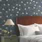 Peonies Navy Floral Premium Peel + Stick Wallpaper
