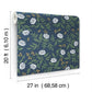 Peonies Navy Floral Premium Peel + Stick Wallpaper