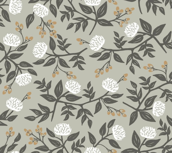 Peonies Grey Floral Premium Peel + Stick Wallpaper