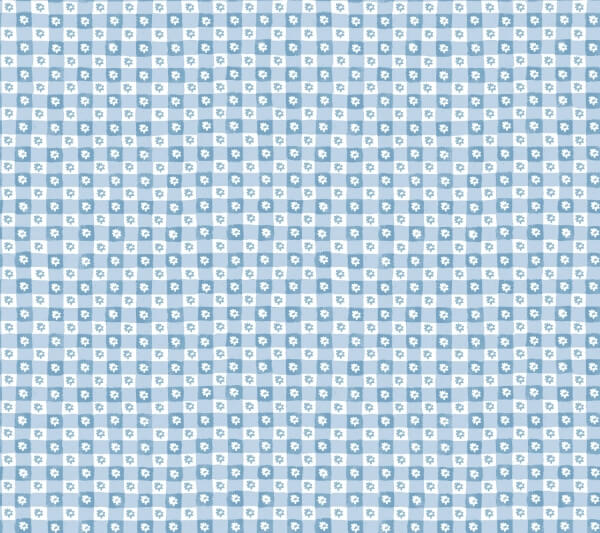 Daisy Gingham Blue Floral Check Premium Peel + Stick Wallpaper