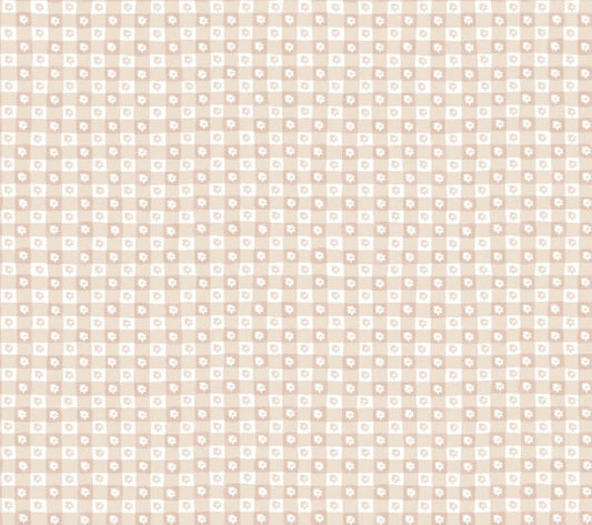 Daisy Gingham Blush Floral Check Premium Peel + Stick Wallpaper