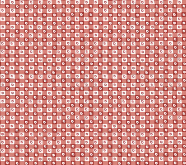 Daisy Gingham Red Floral Check Premium Peel + Stick Wallpaper