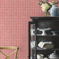Daisy Gingham Red Floral Check Premium Peel + Stick Wallpaper